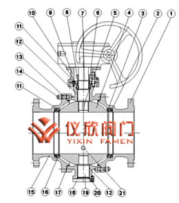 長輸管線球閥,結(jié)構(gòu)圖